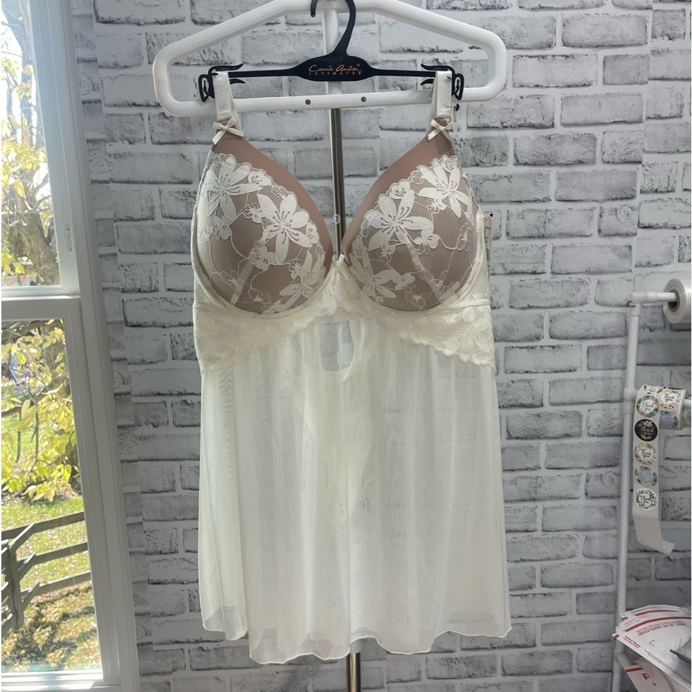 Carrie Amber Intimates Flirty Babydoll Thong Set NWT 3X